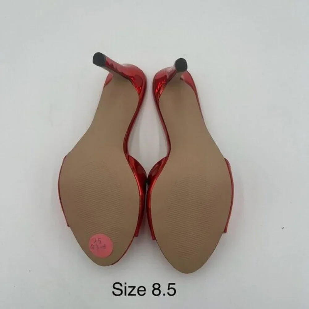 YDN Red Comfy High Heel Mules Slip on Clog Sandals Open Toe Dress Slide Shoes - Picture 6 of 6